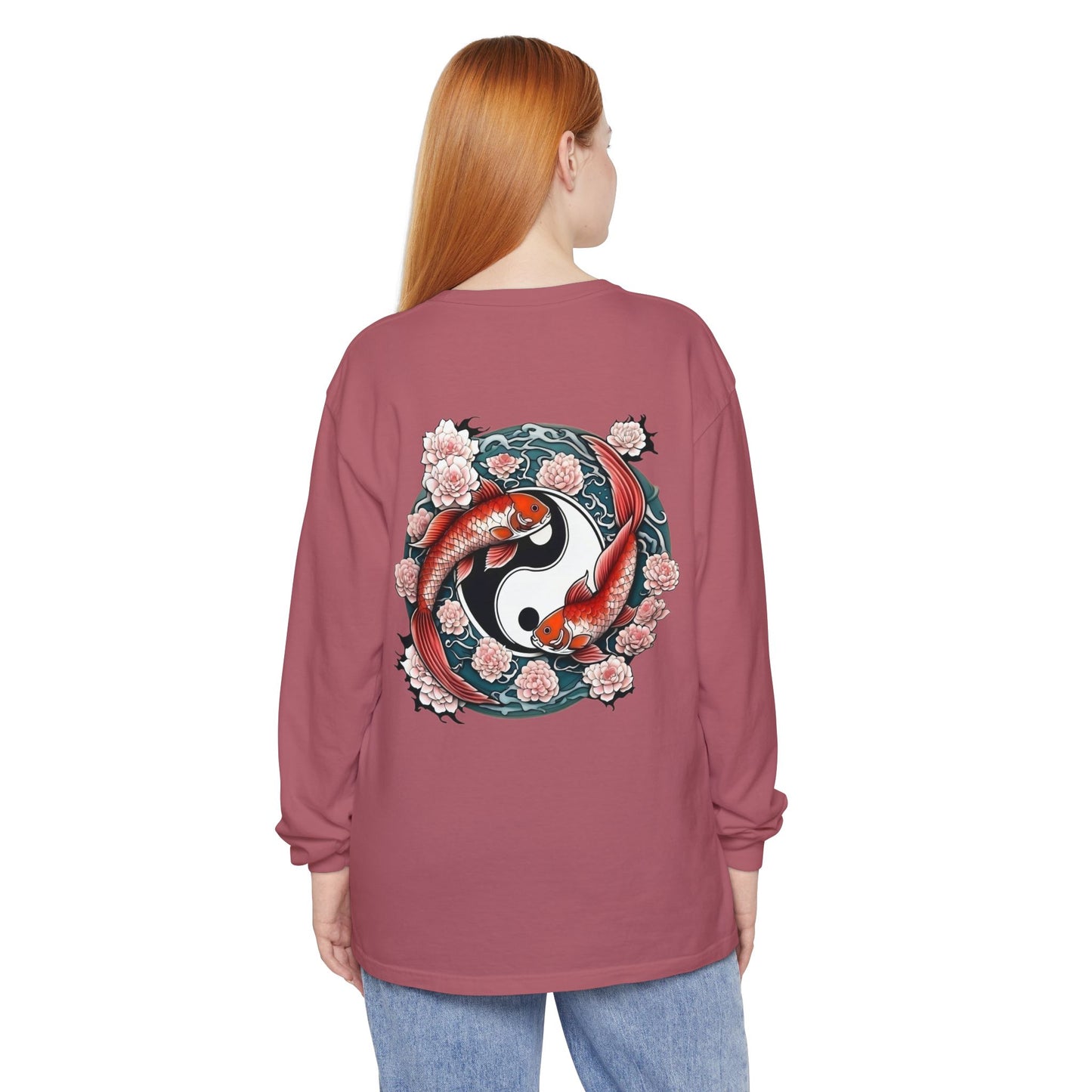 Koi Fish Yin Yang Long Sleeve T-Shirt