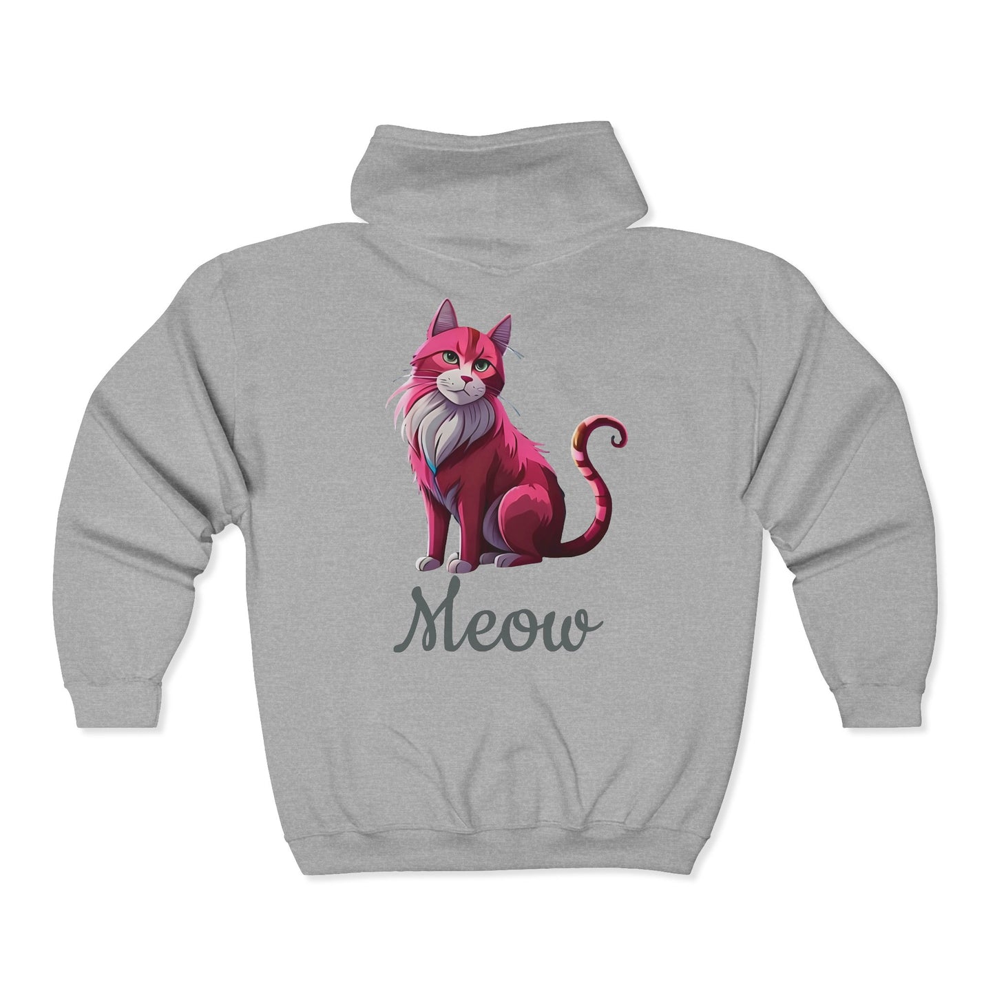 Pink Cat Full Zipper Hoodie