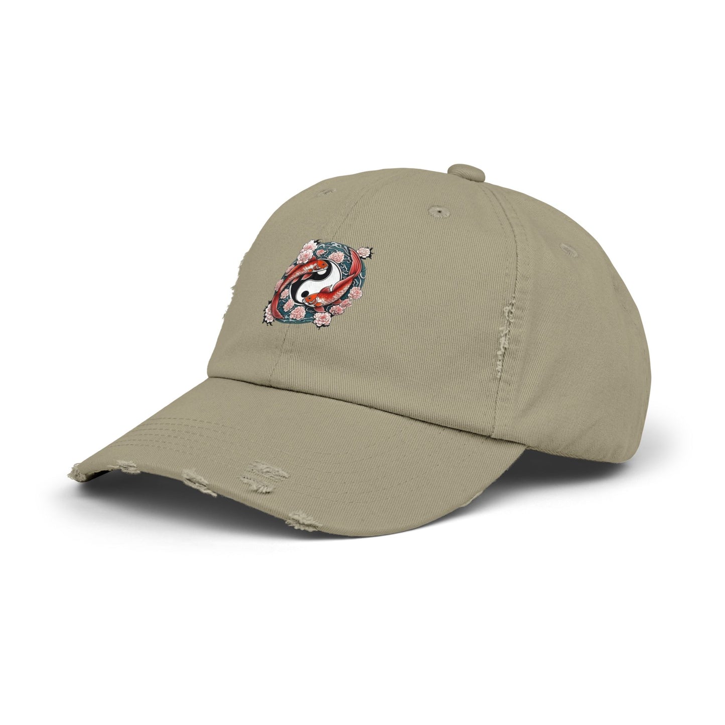 Koi Fish Yin Yang Distressed Cap