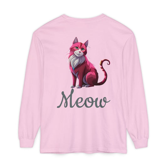 Pink Cat Long Sleeve Tee