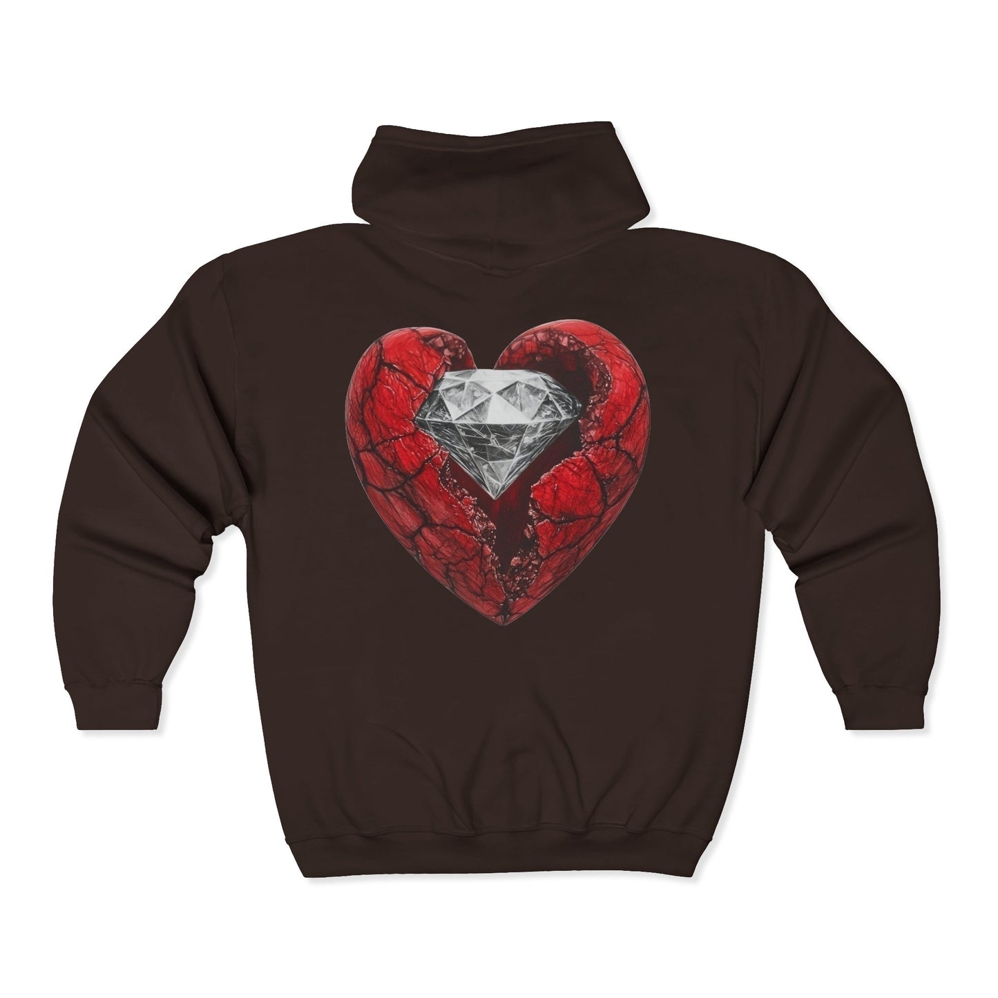 Diamond Heart Full Zipper Hoodie