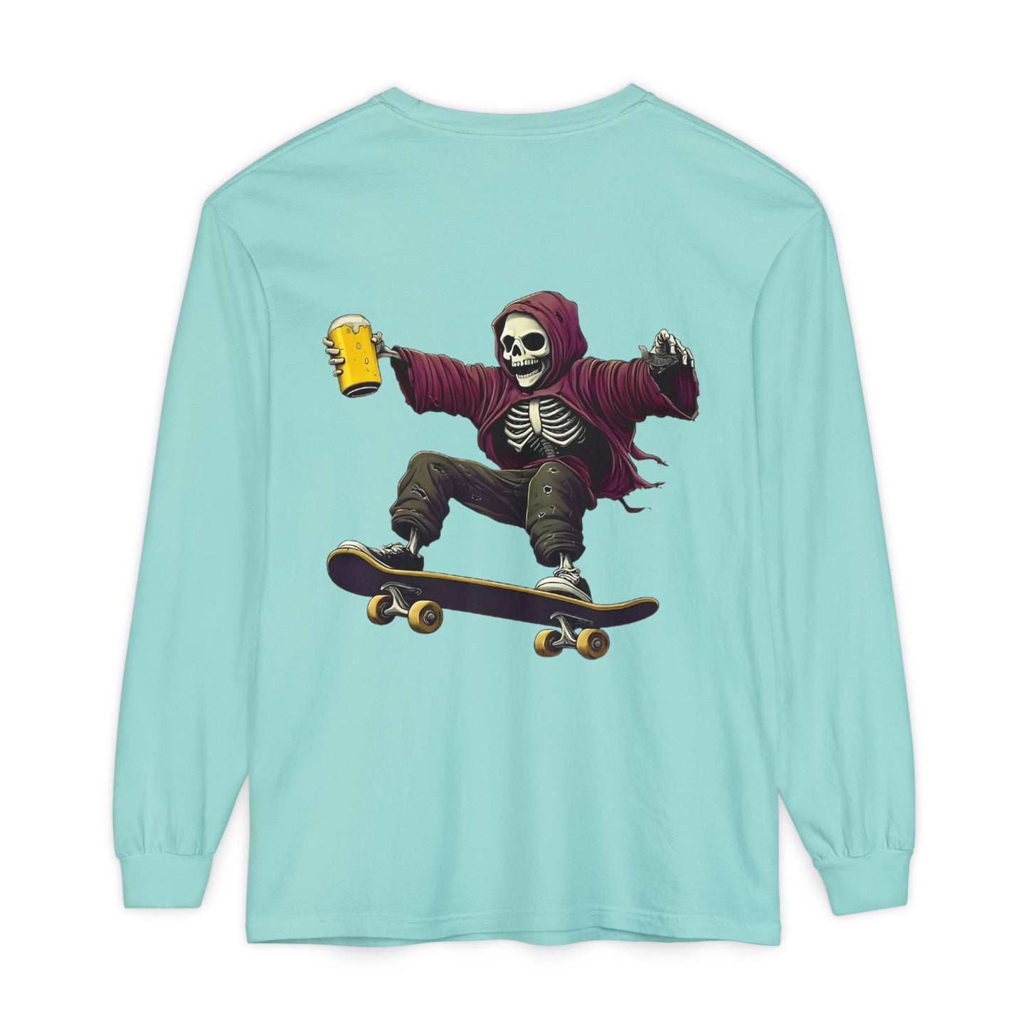 Skateboard Skeleton Long Sleeve T-Shirt