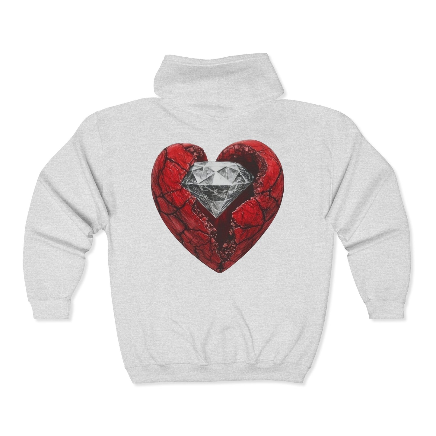 Diamond Heart Full Zipper Hoodie