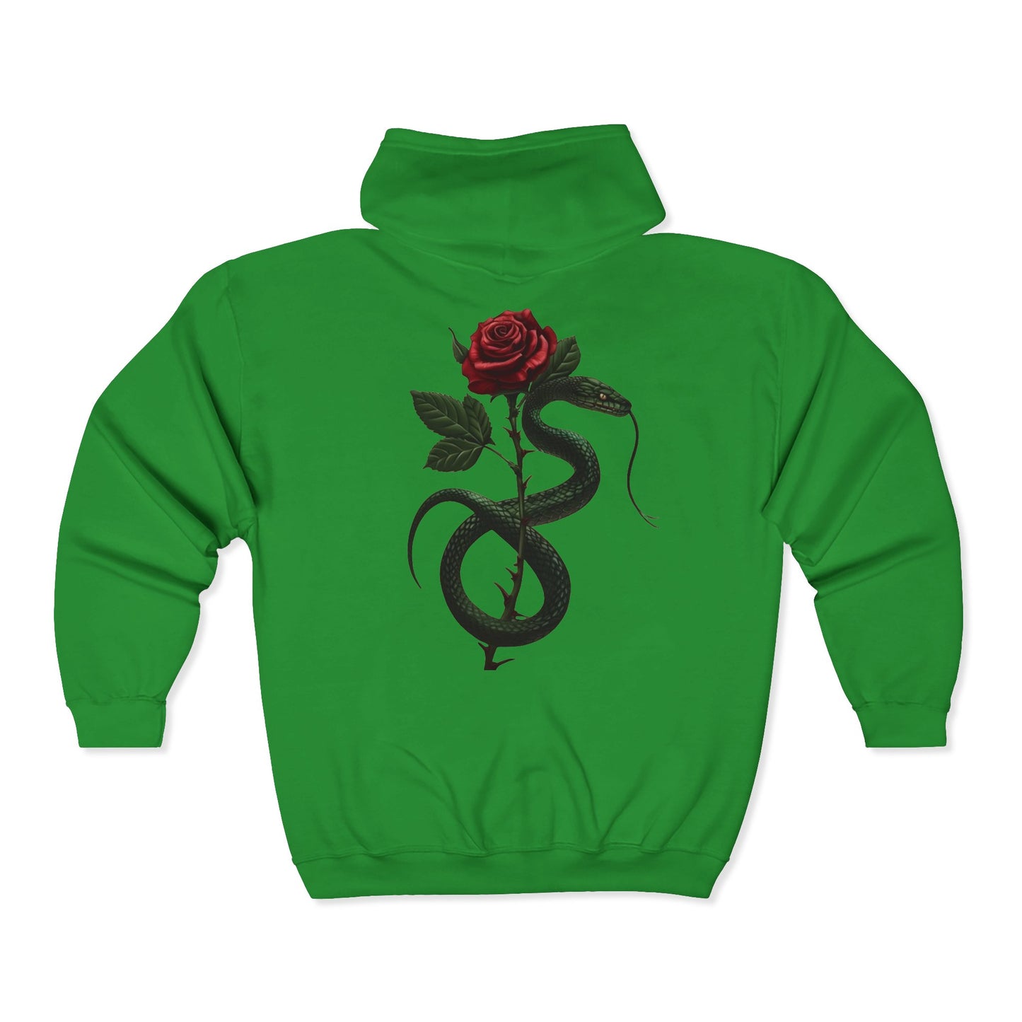 Snake Rose Full Zipper Hoodie