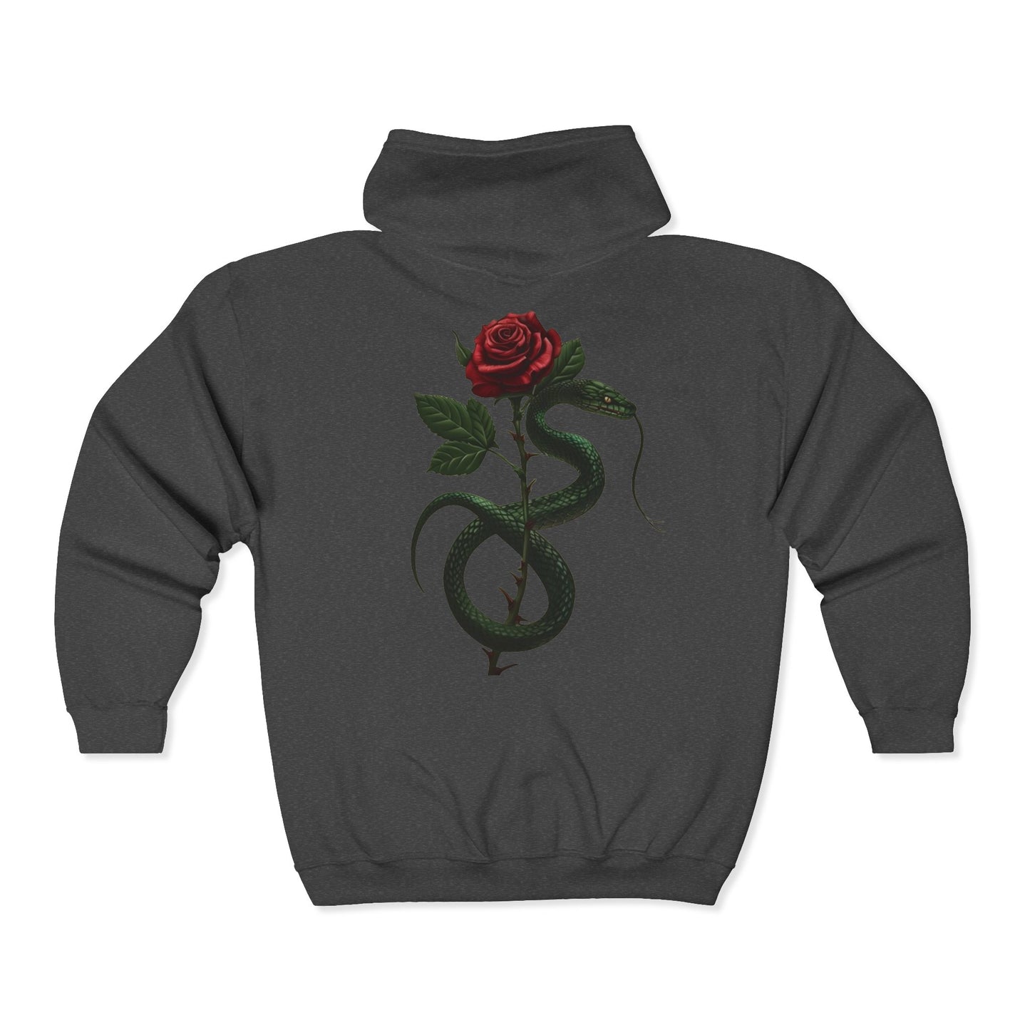 Snake Rose Full Zipper Hoodie