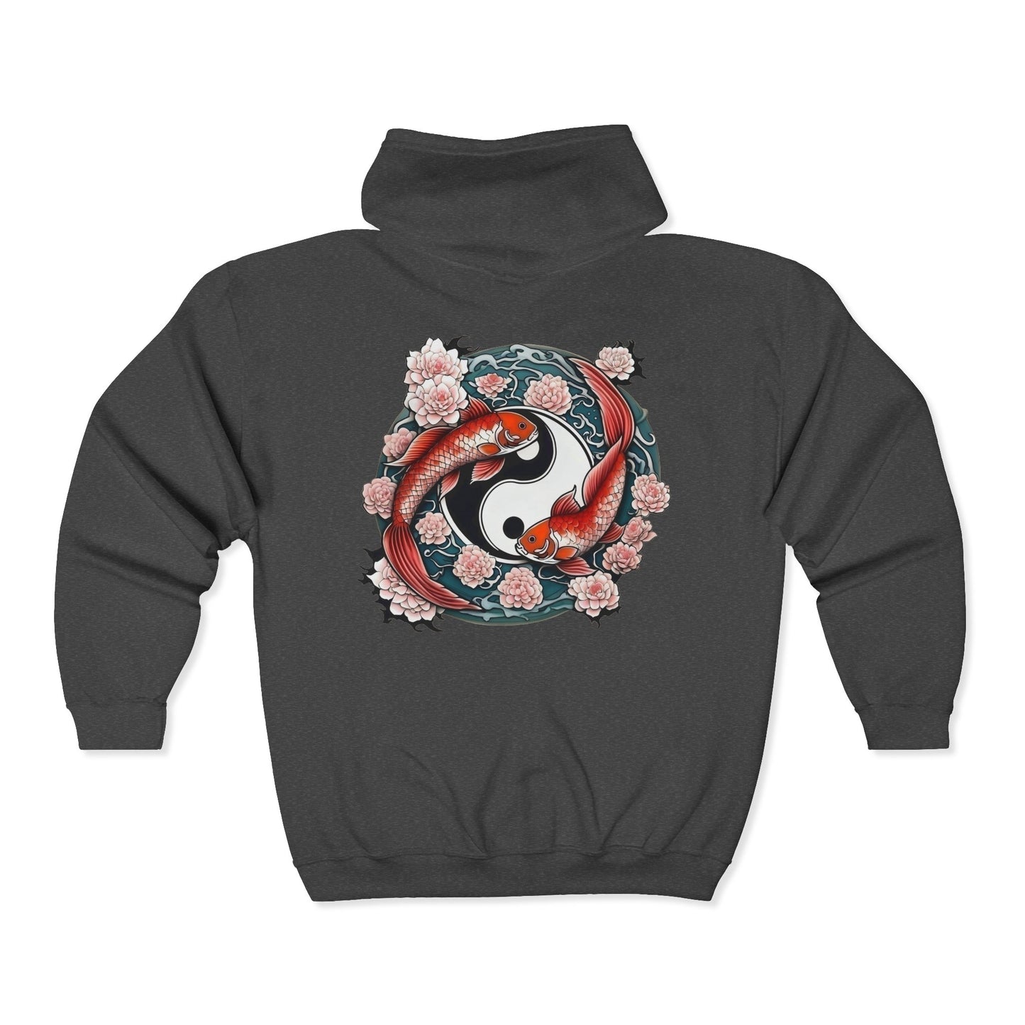 Koi Fish Yin Yang  Full Zipper Hoodie