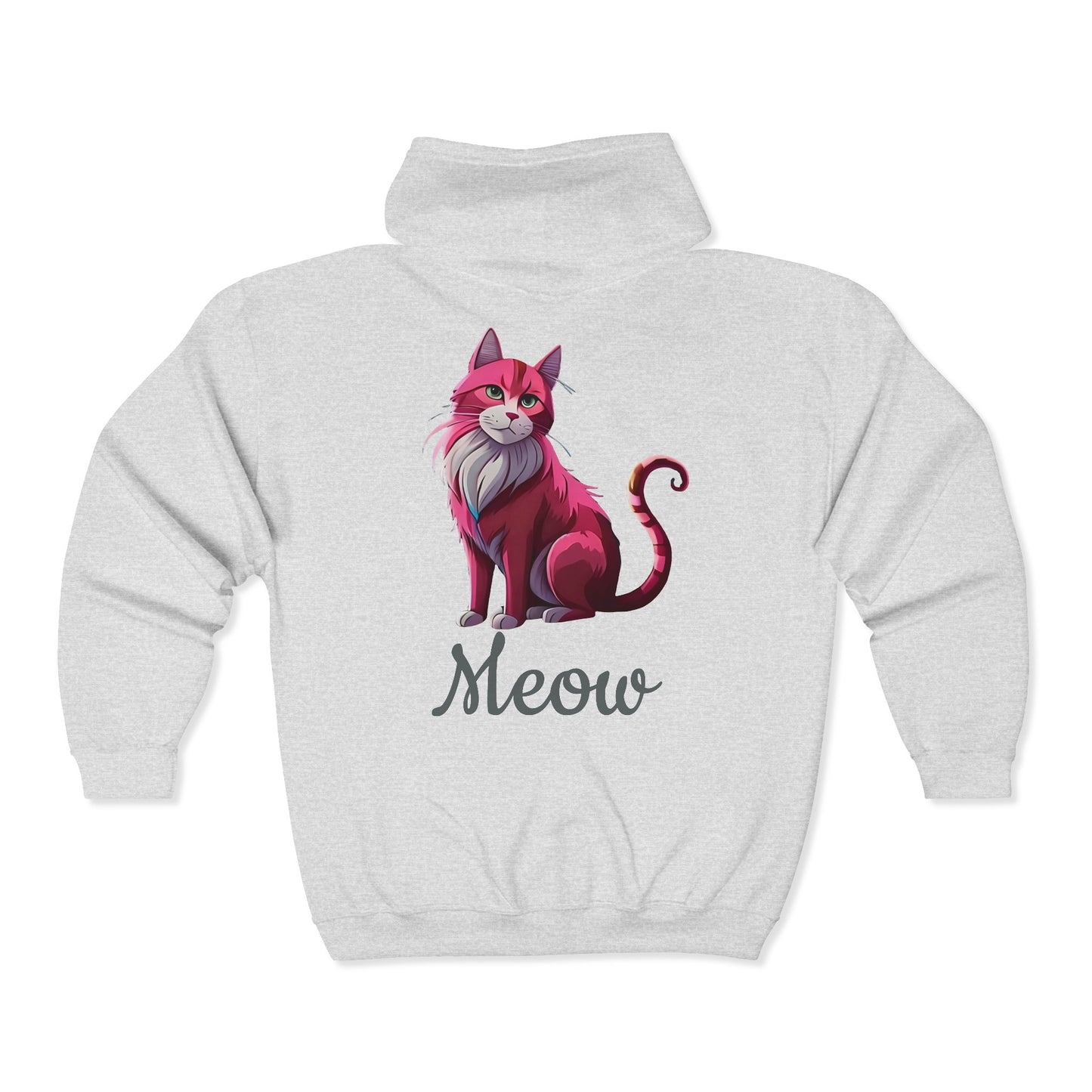 Pink Cat Full Zipper Hoodie
