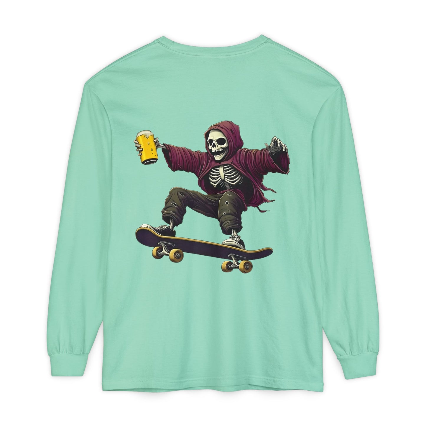 Skateboard Skeleton Long Sleeve T-Shirt
