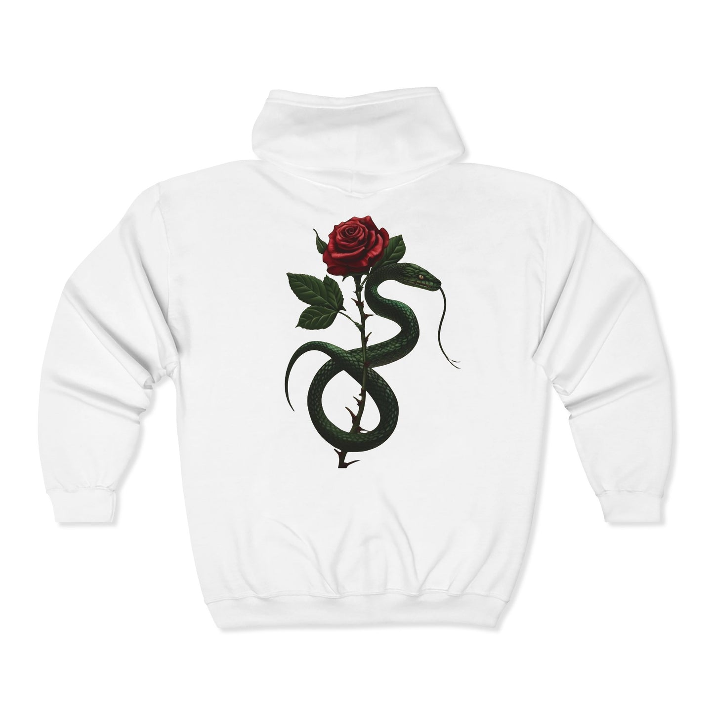 Snake Rose Full Zipper Hoodie