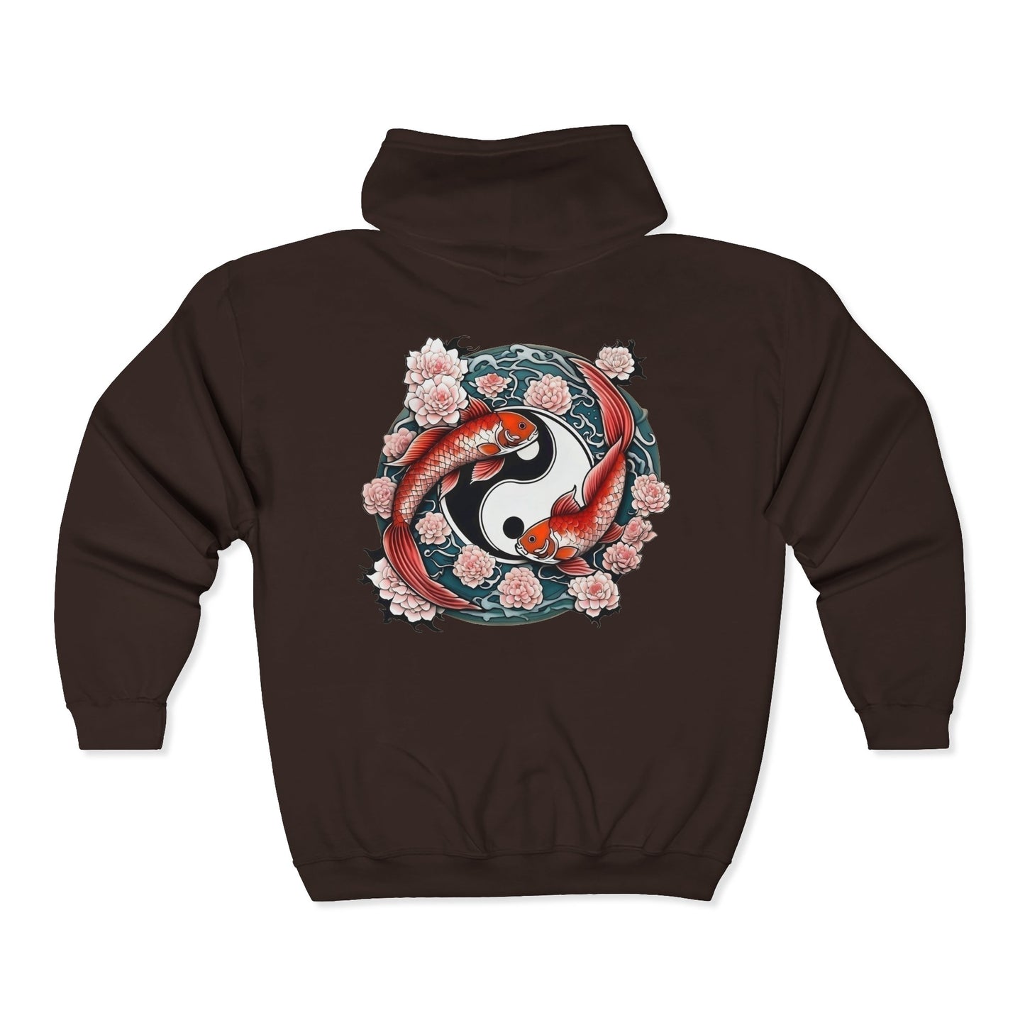 Koi Fish Yin Yang  Full Zipper Hoodie