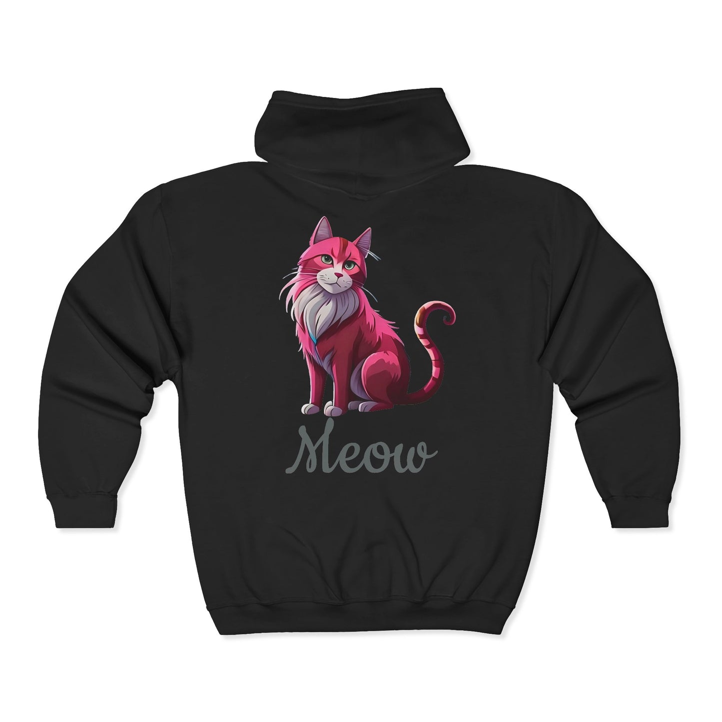 Pink Cat Full Zipper Hoodie