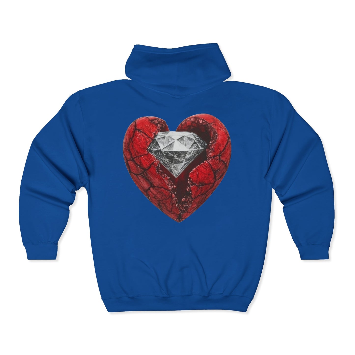 Diamond Heart Full Zipper Hoodie