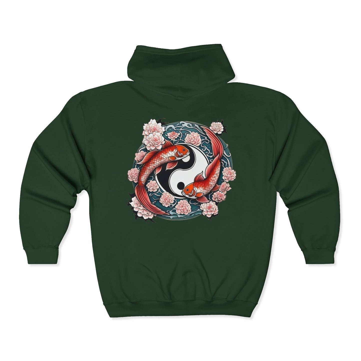 Koi Fish Yin Yang  Full Zipper Hoodie