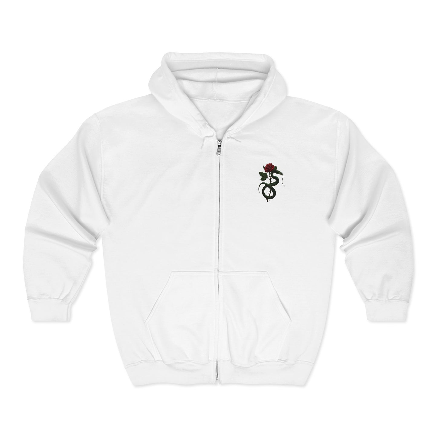Snake Rose Full Zipper Hoodie