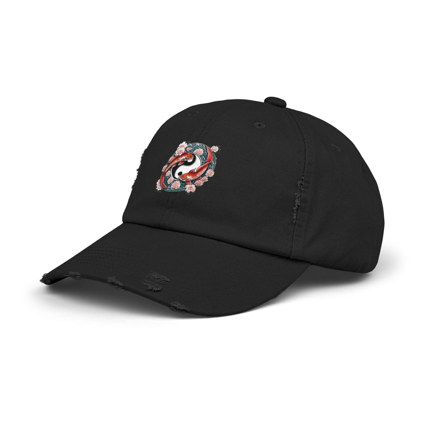 Koi Fish Yin Yang Distressed Cap