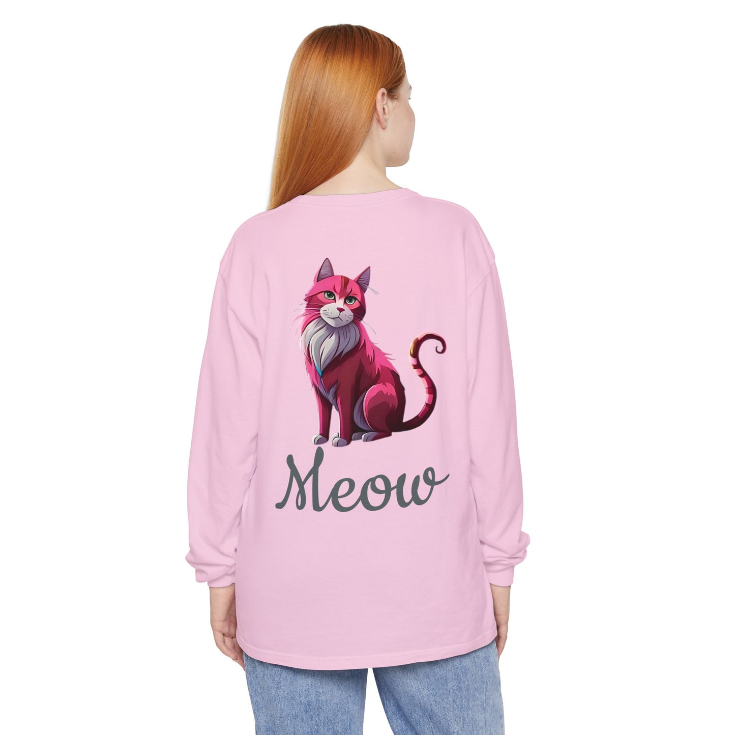 Pink Cat Long Sleeve Tee