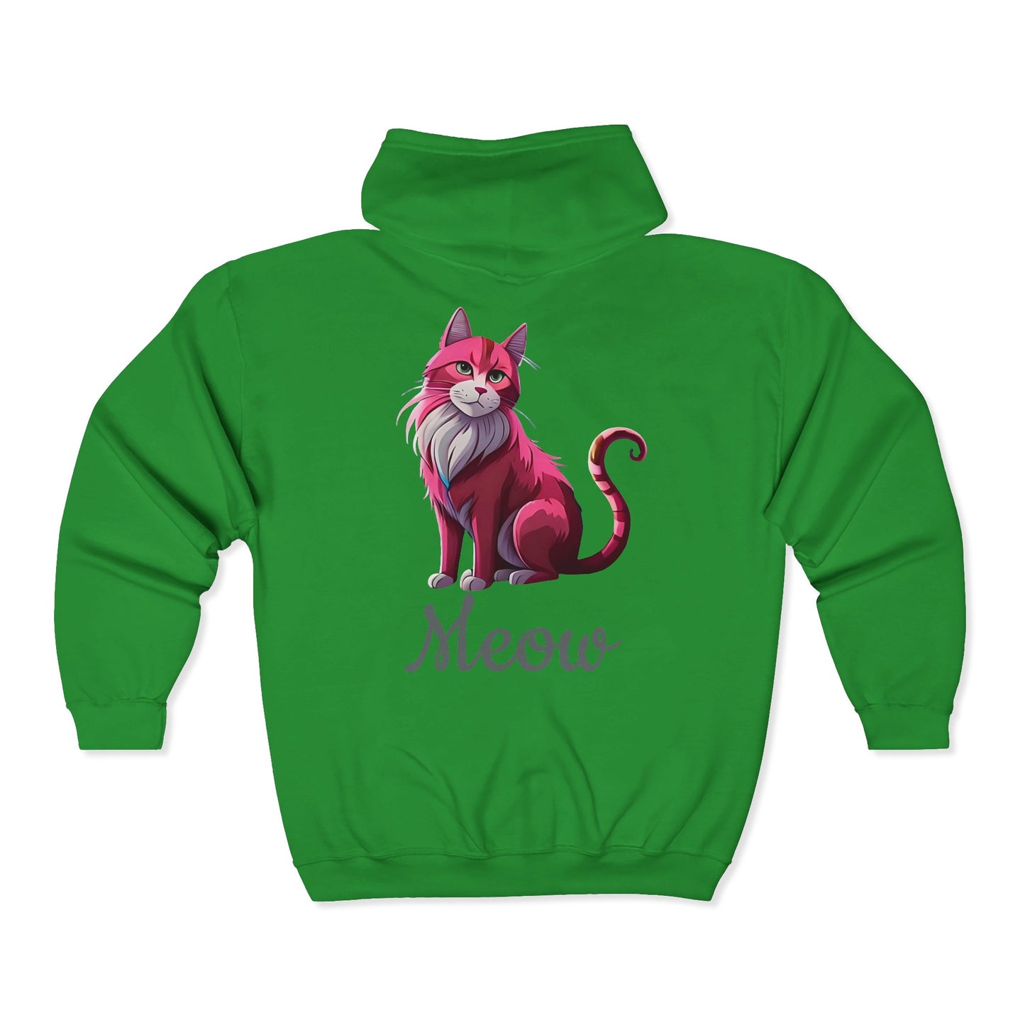 Pink Cat Full Zipper Hoodie