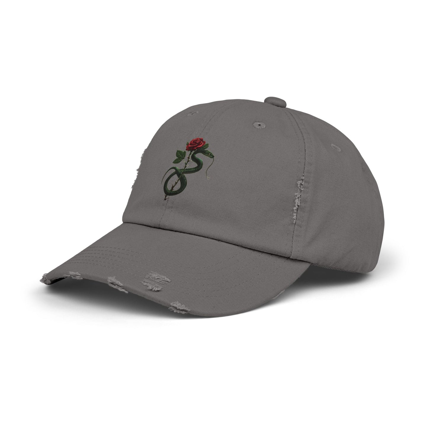 Snake Rose Distressed Cap