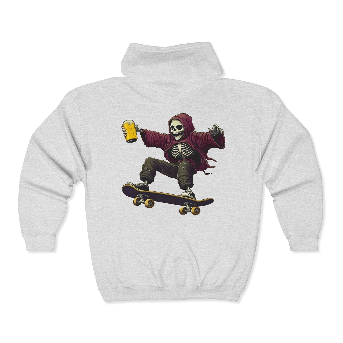 Skateboard Skeleton Full Zipper Hoodie