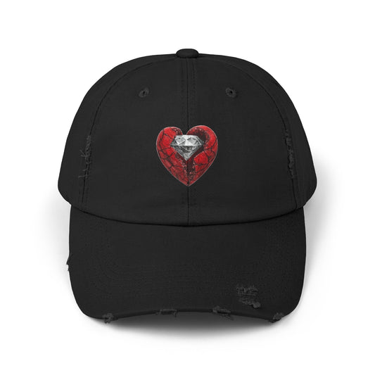 Diamond Heart Distressed Cap
