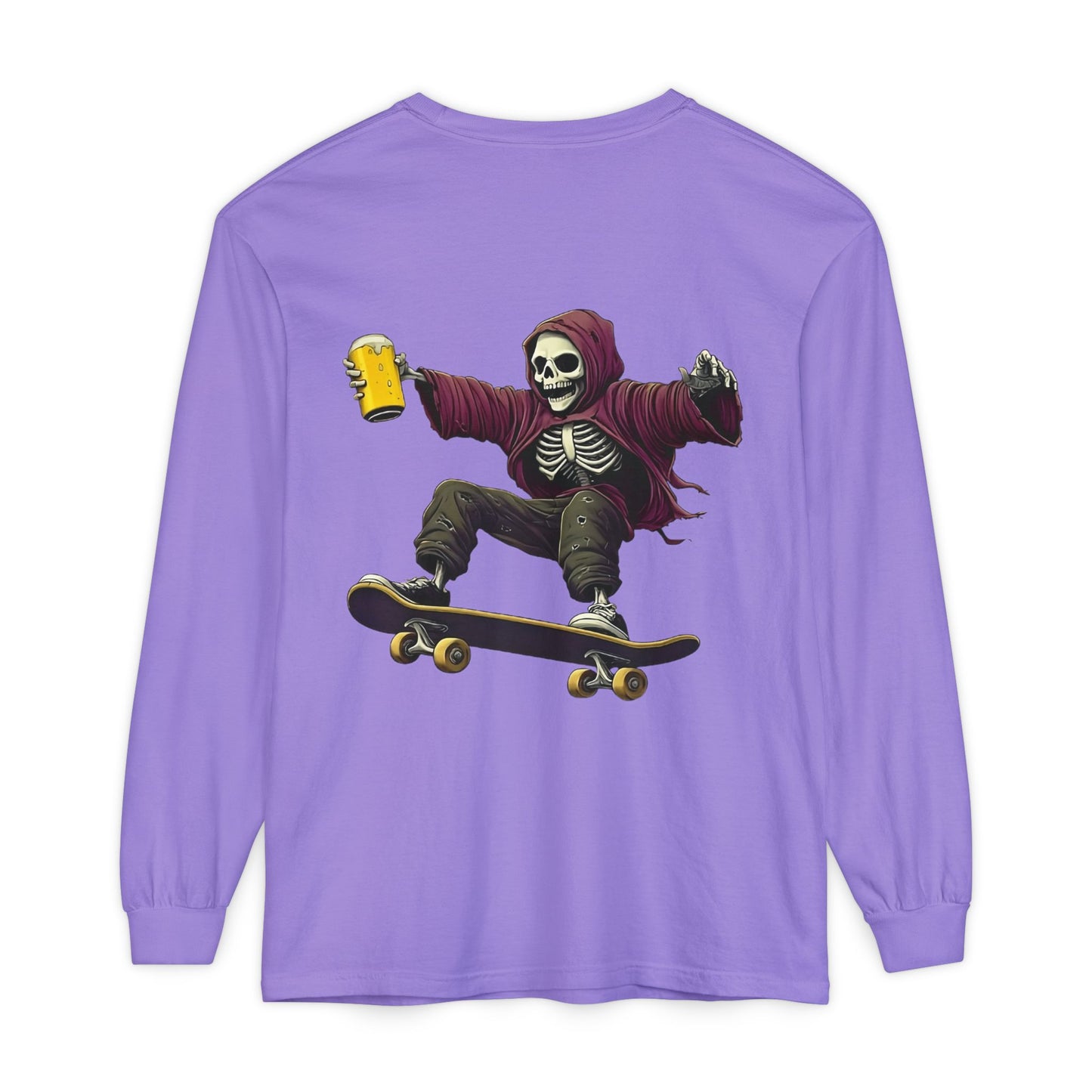 Skateboard Skeleton Long Sleeve T-Shirt