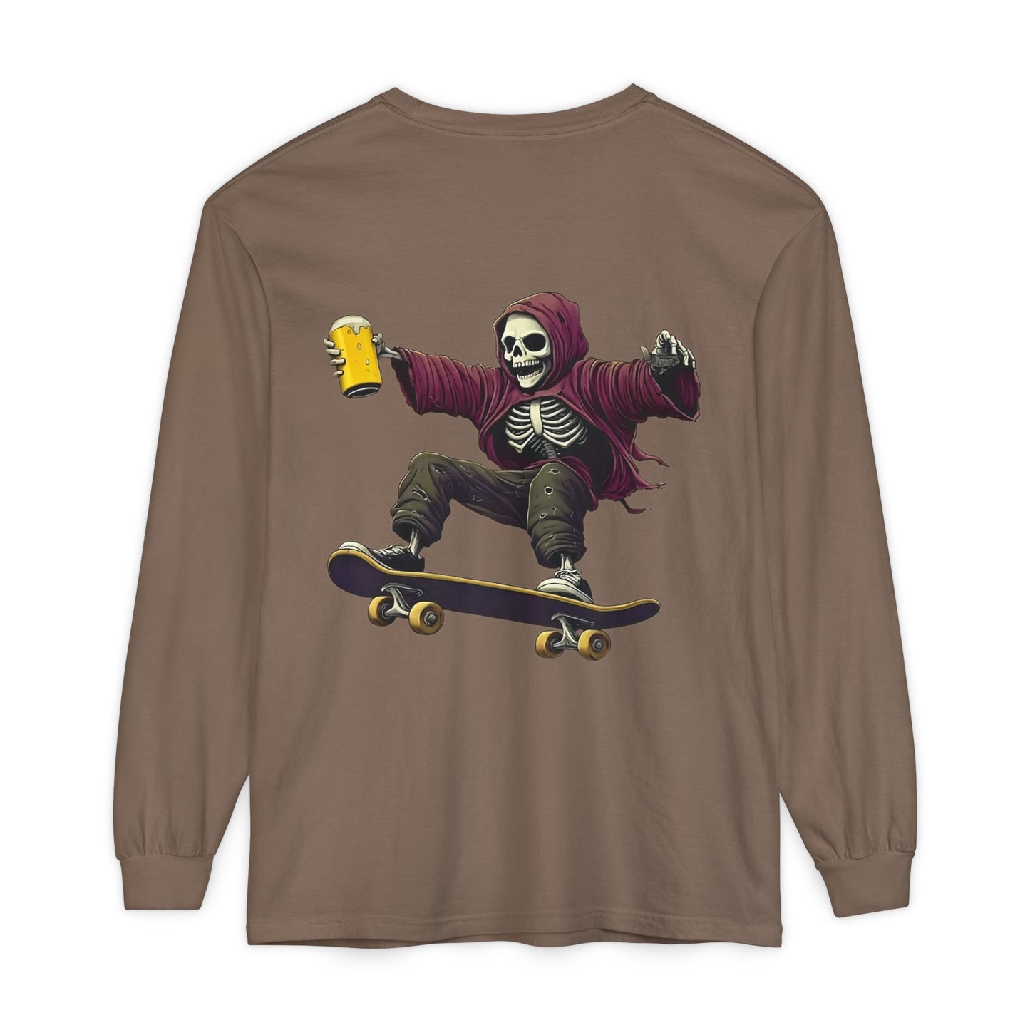 Skateboard Skeleton Long Sleeve T-Shirt