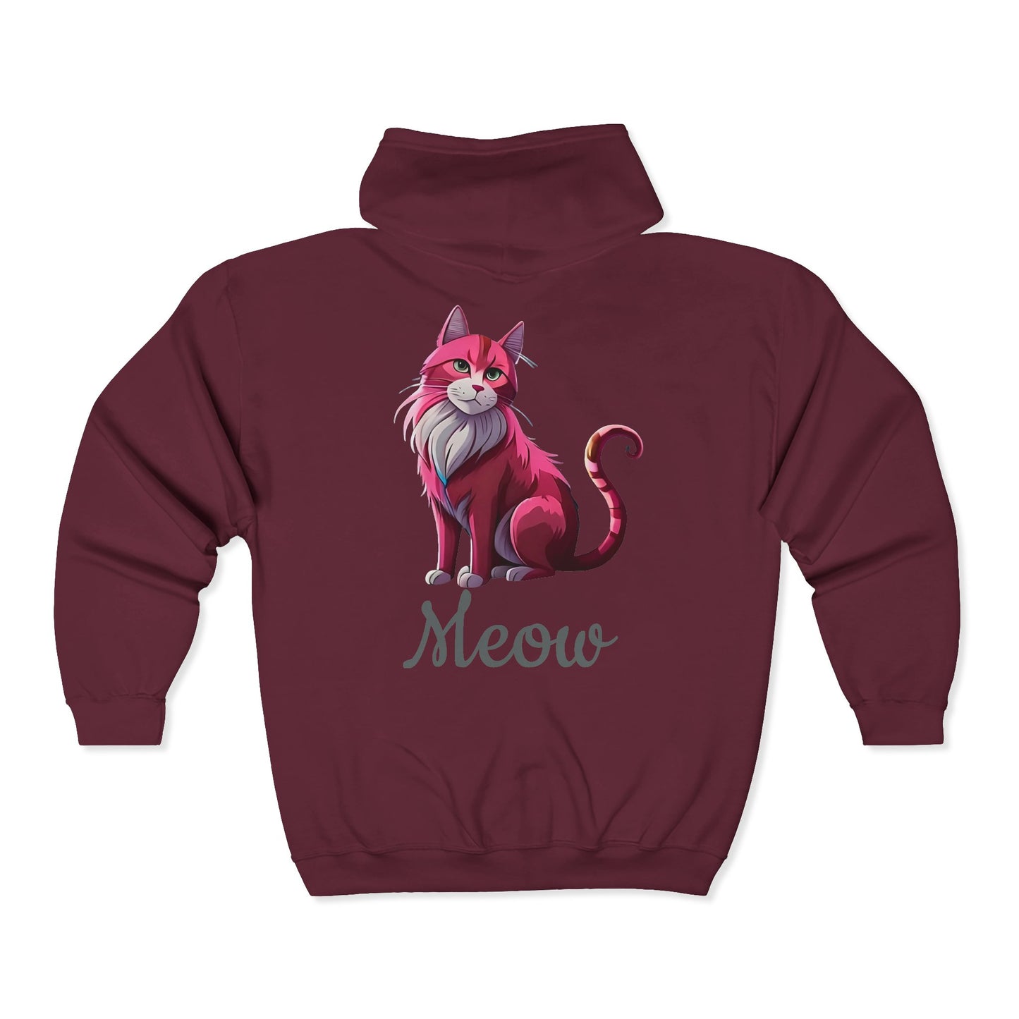 Pink Cat Full Zipper Hoodie