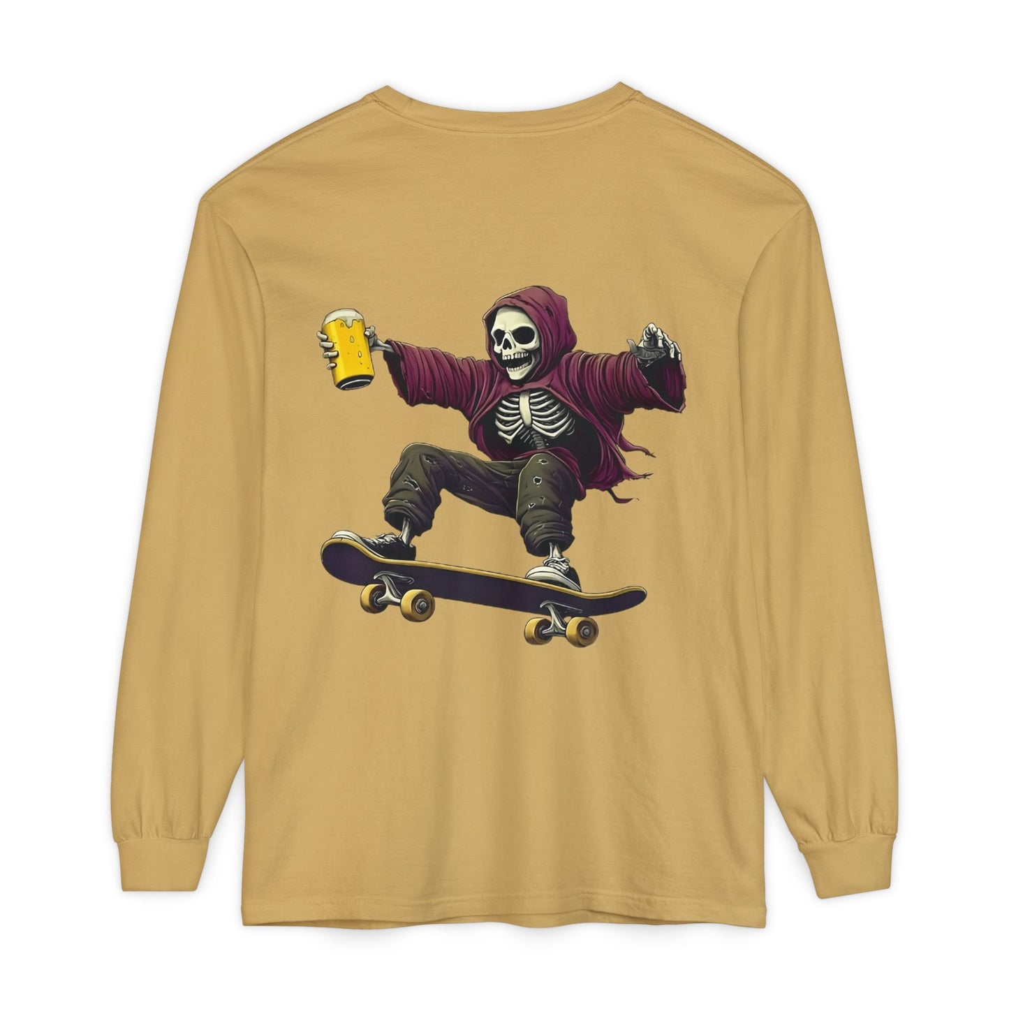 Skateboard Skeleton Long Sleeve T-Shirt