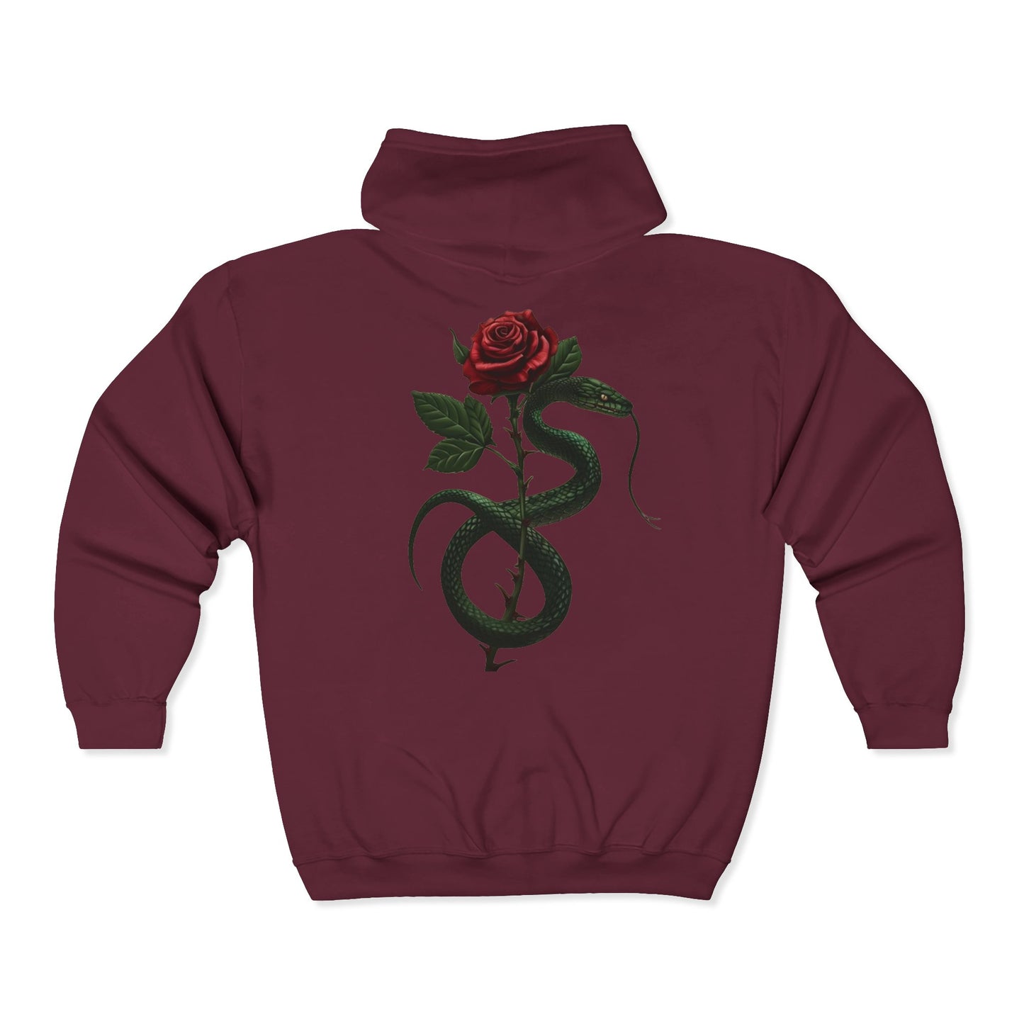 Snake Rose Full Zipper Hoodie
