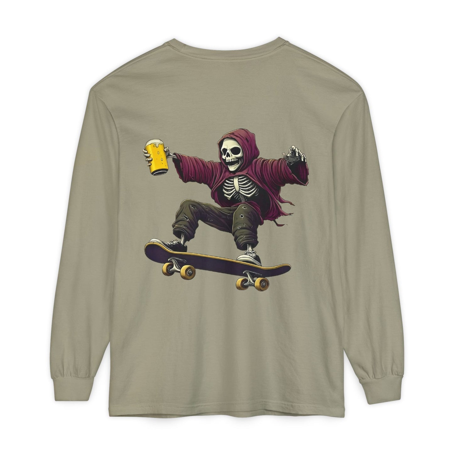 Skateboard Skeleton Long Sleeve T-Shirt