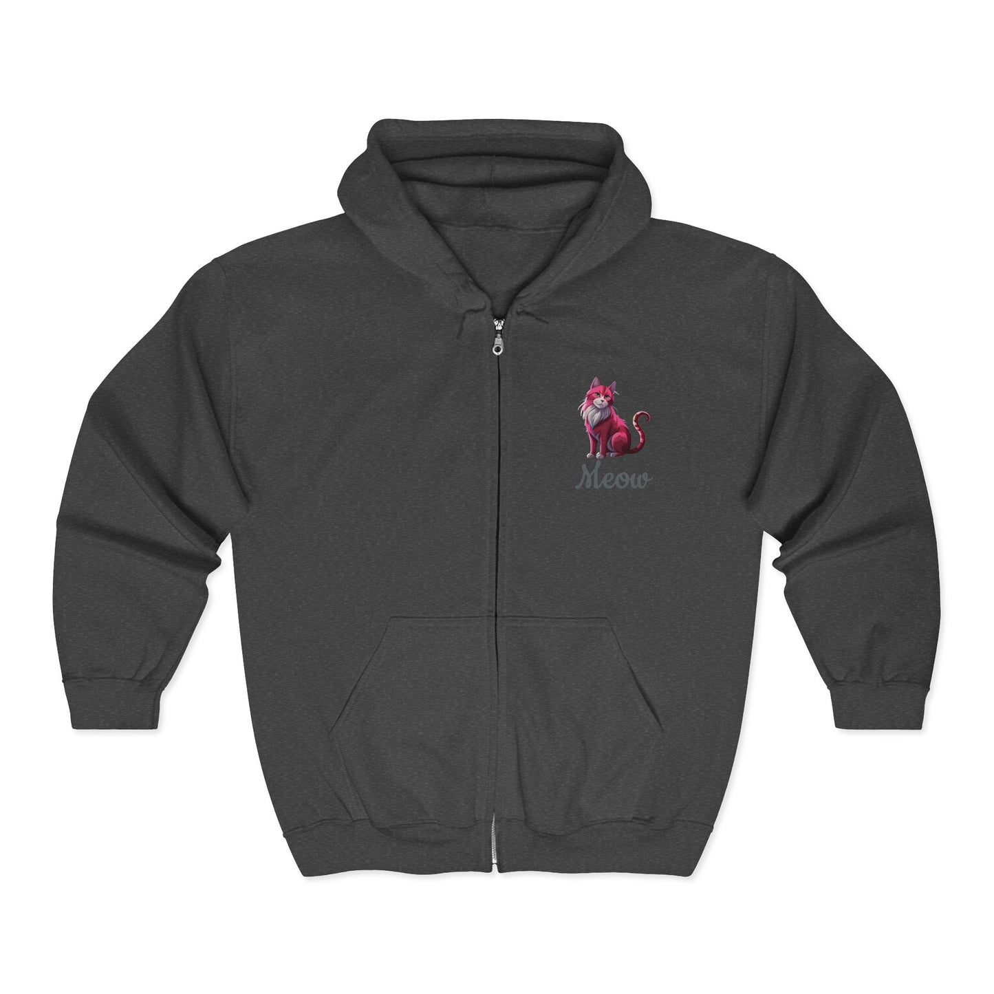 Pink Cat Full Zipper Hoodie
