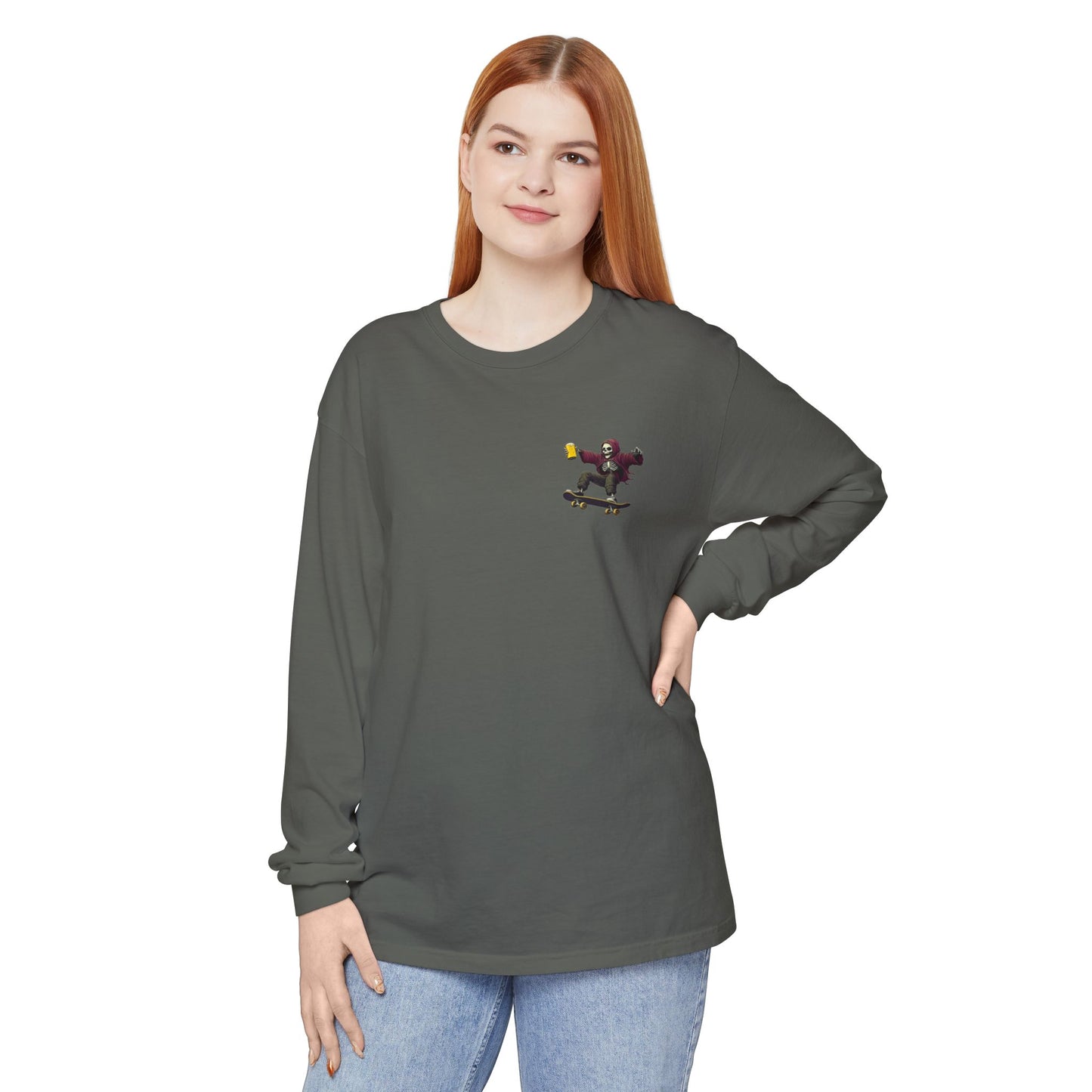 Skateboard Skeleton Long Sleeve T-Shirt