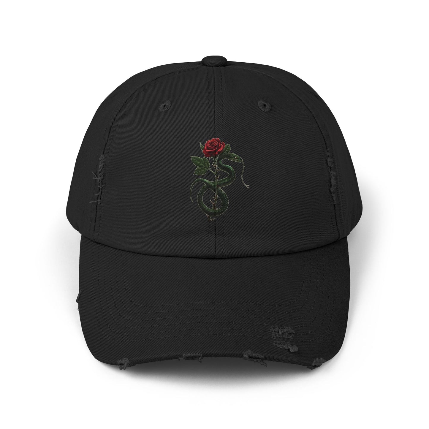 Snake Rose Distressed Cap