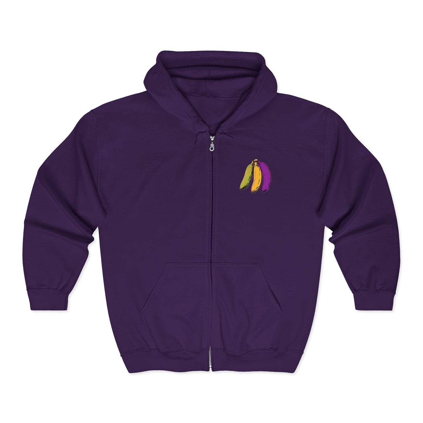Tropical Bananas Full Zipper Hoodie