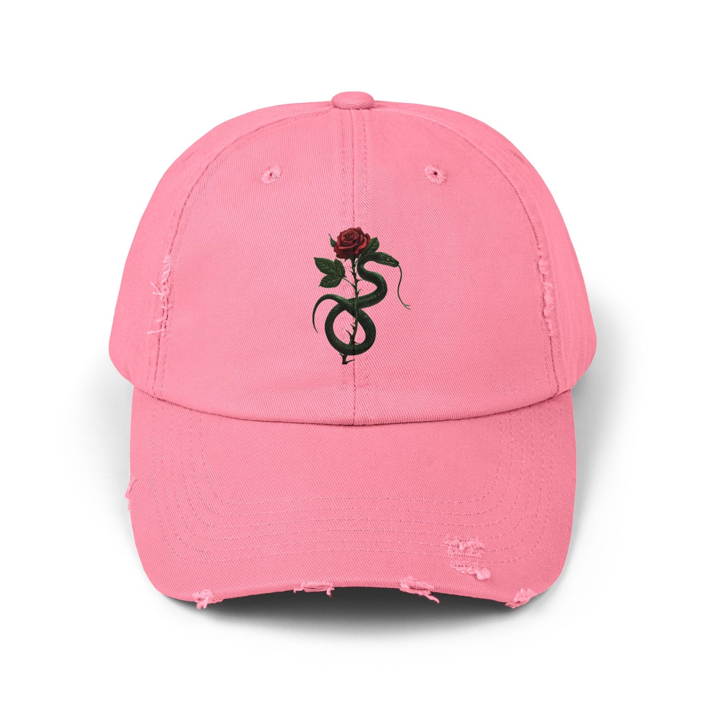 Snake Rose Distressed Cap
