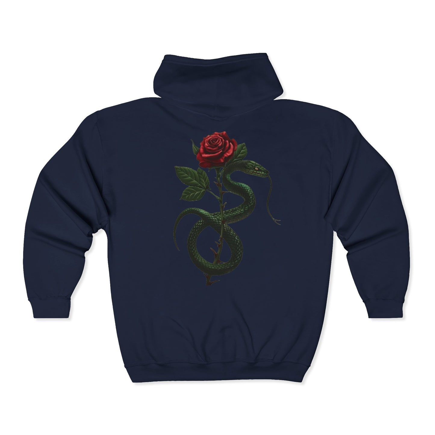 Snake Rose Full Zipper Hoodie