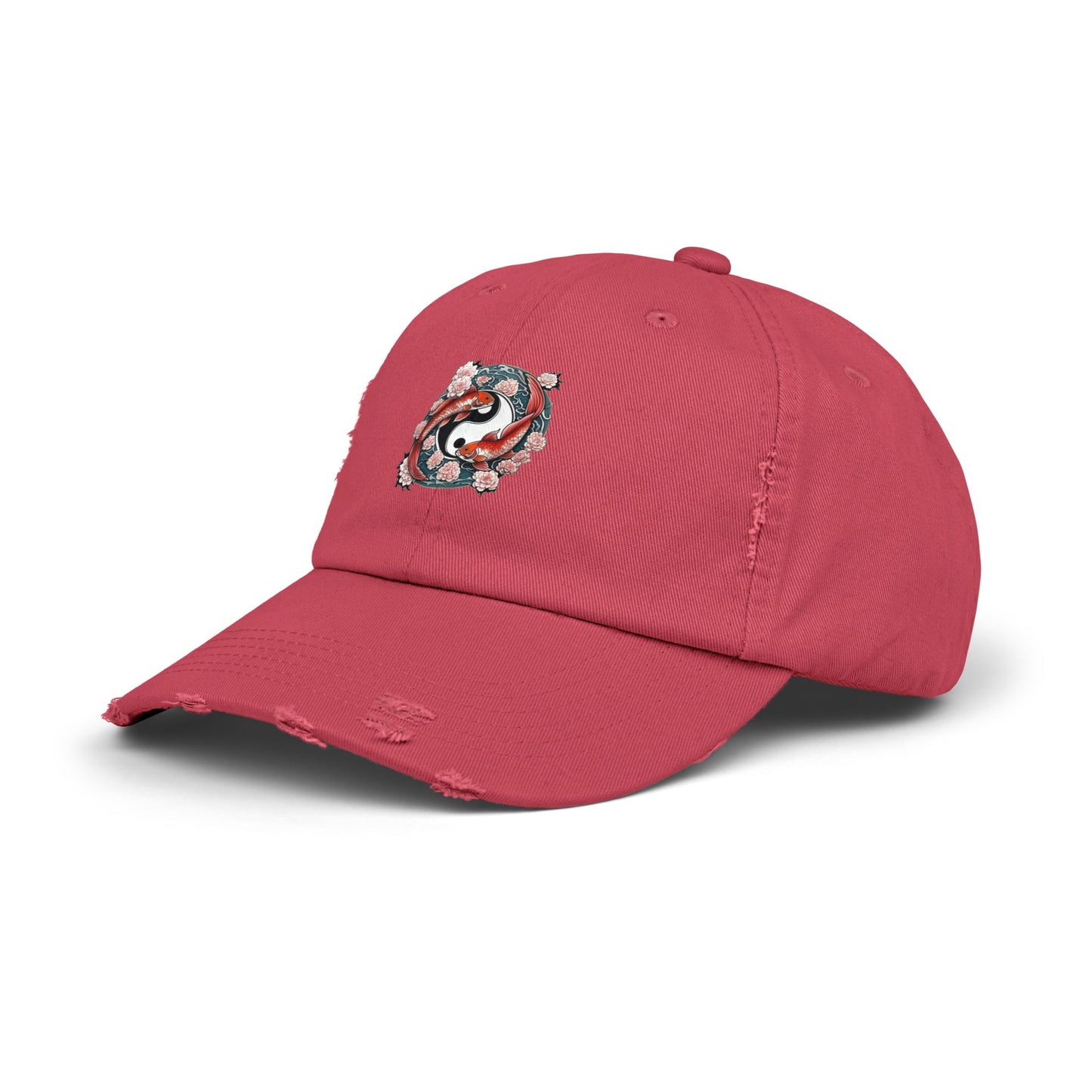 Koi Fish Yin Yang Distressed Cap