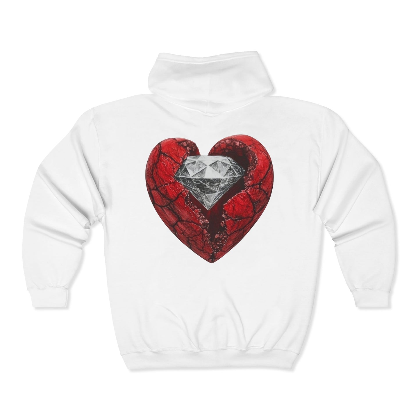 Diamond Heart Full Zipper Hoodie