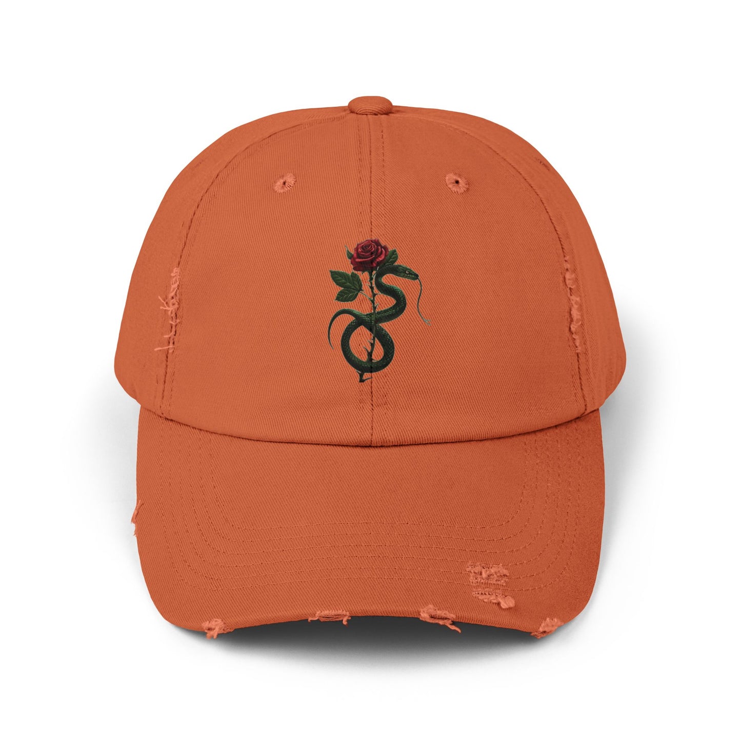 Snake Rose Distressed Cap