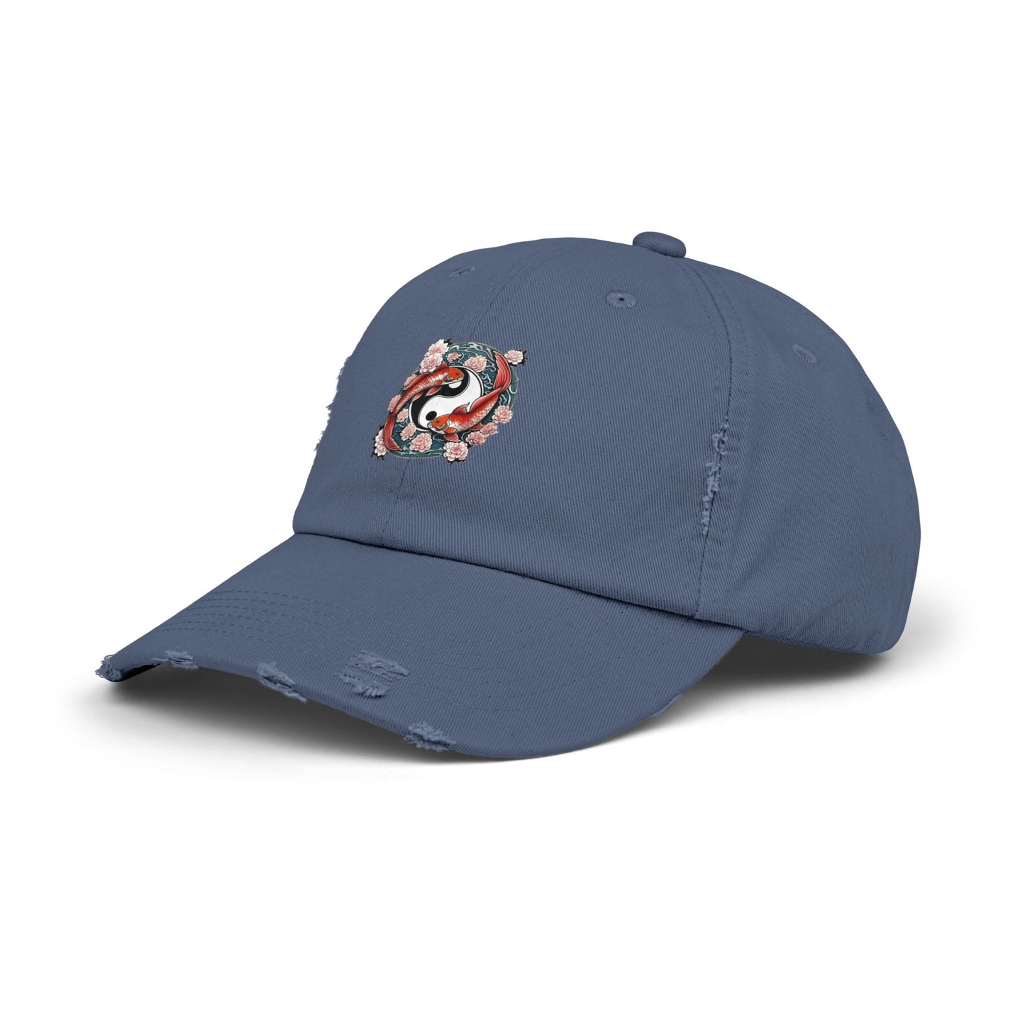 Koi Fish Yin Yang Distressed Cap