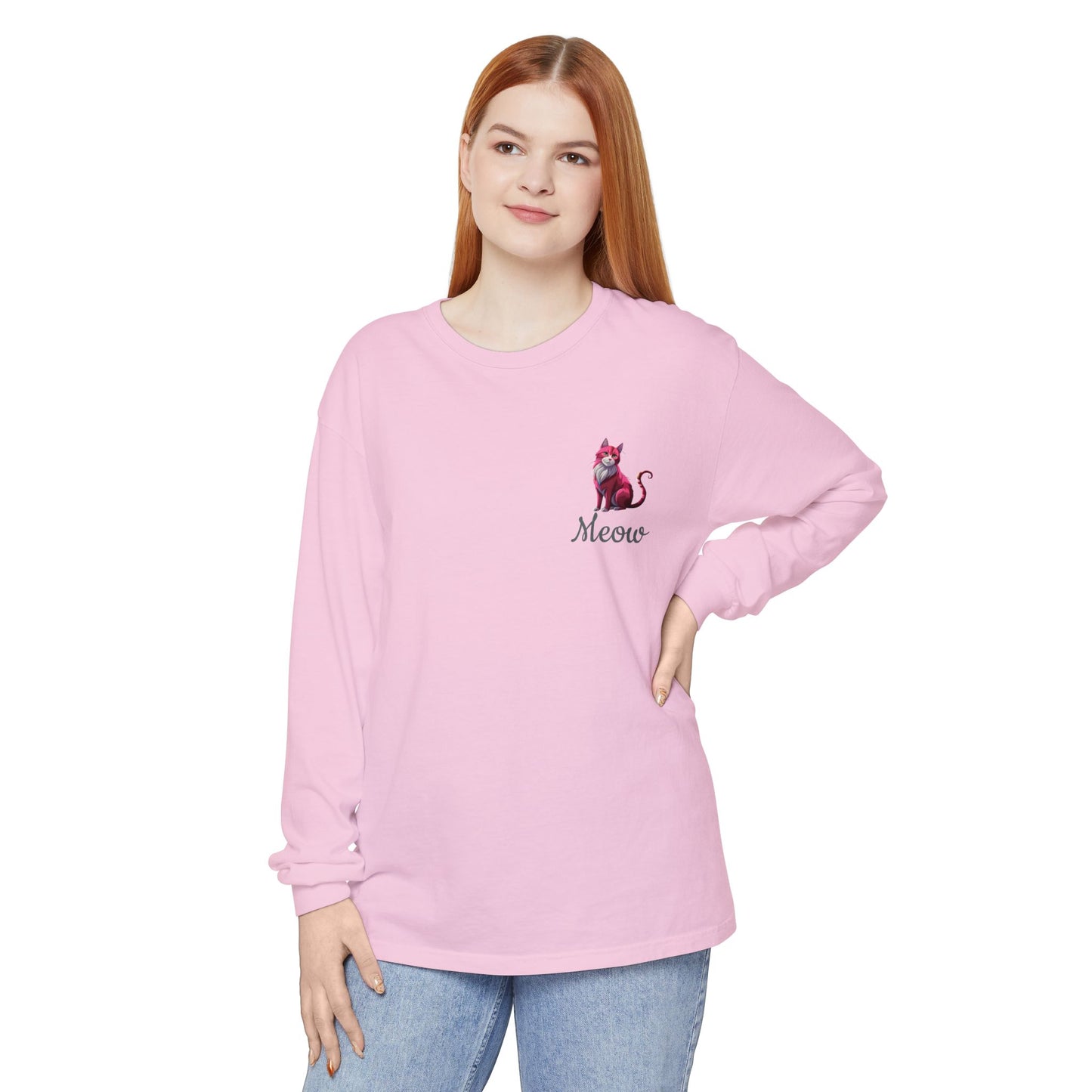 Pink Cat Long Sleeve Tee