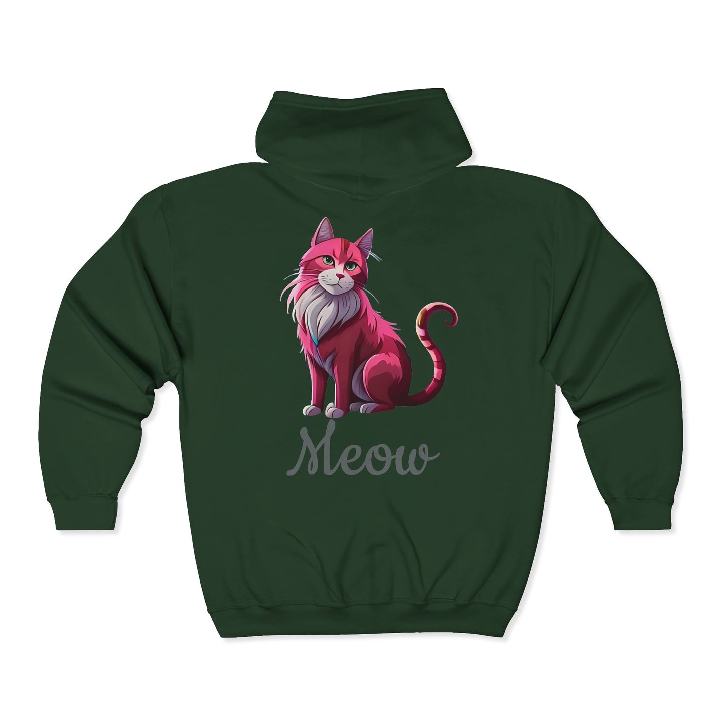 Pink Cat Full Zipper Hoodie