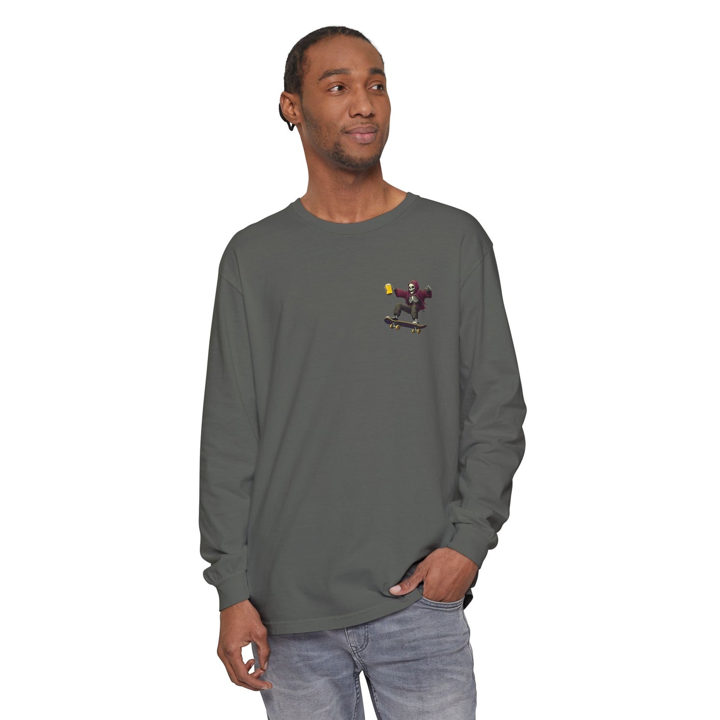 Skateboard Skeleton Long Sleeve T-Shirt