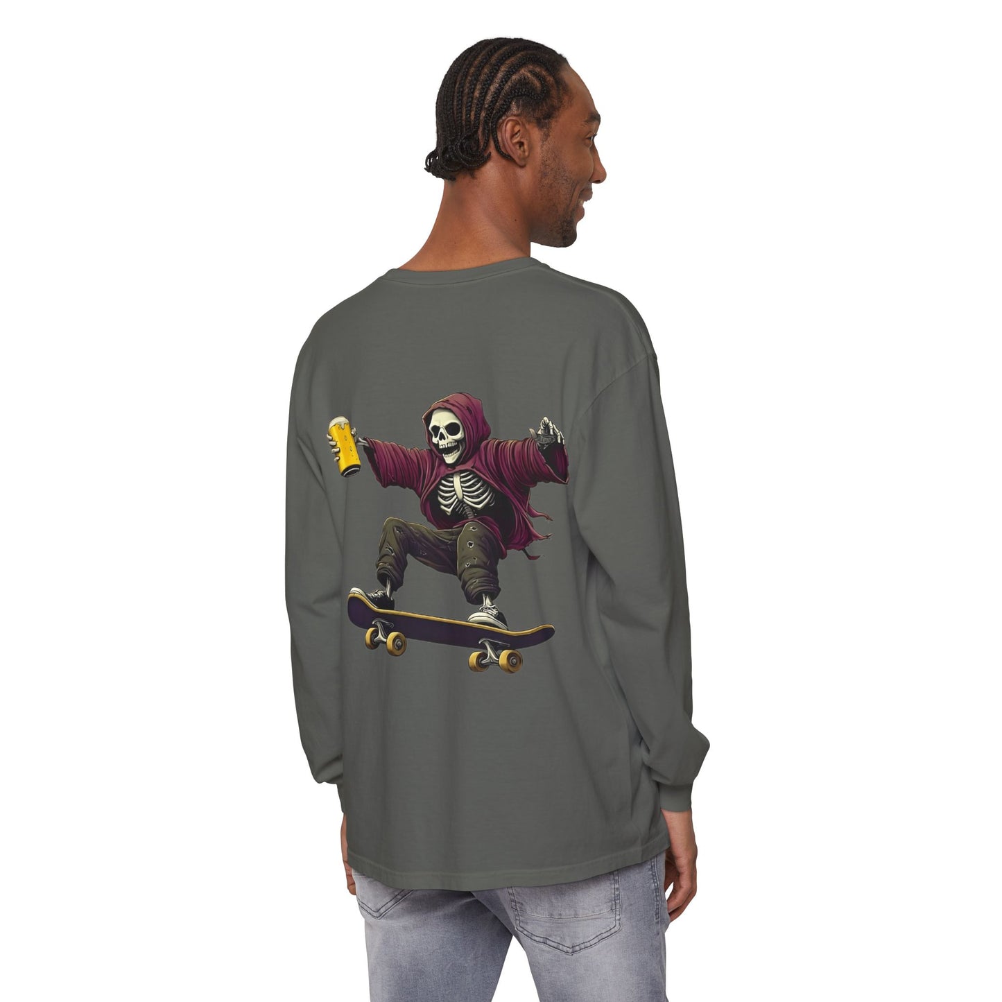 Skateboard Skeleton Long Sleeve T-Shirt