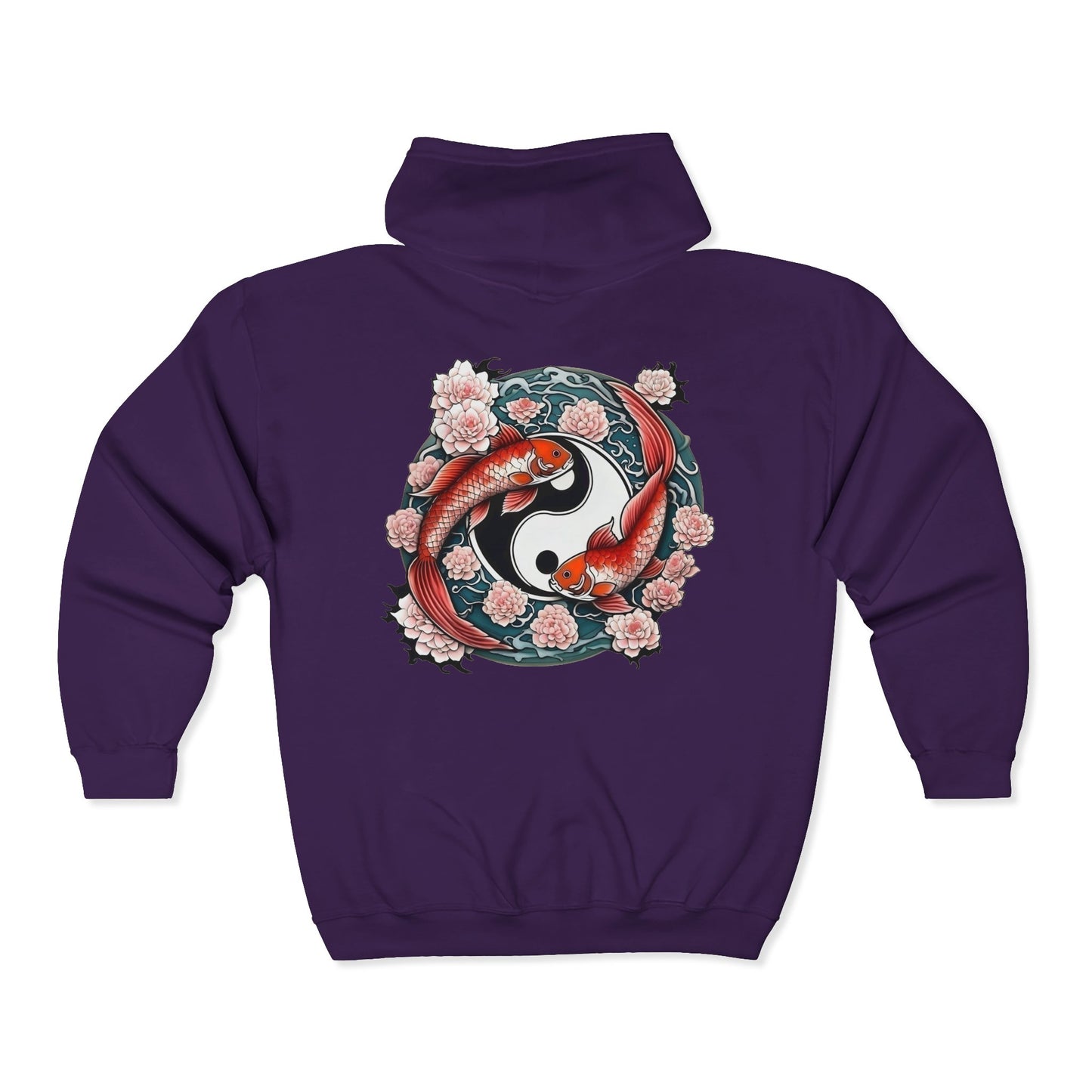 Koi Fish Yin Yang  Full Zipper Hoodie
