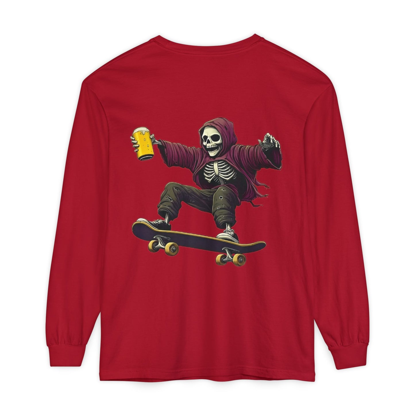 Skateboard Skeleton Long Sleeve T-Shirt