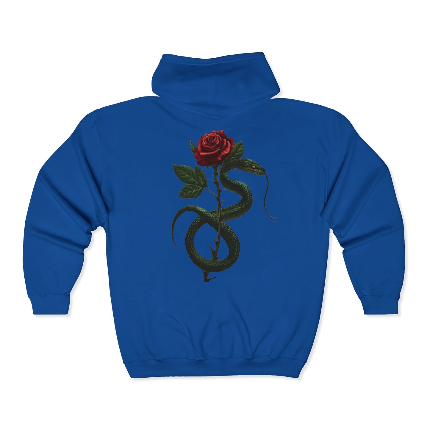 Snake Rose Full Zipper Hoodie