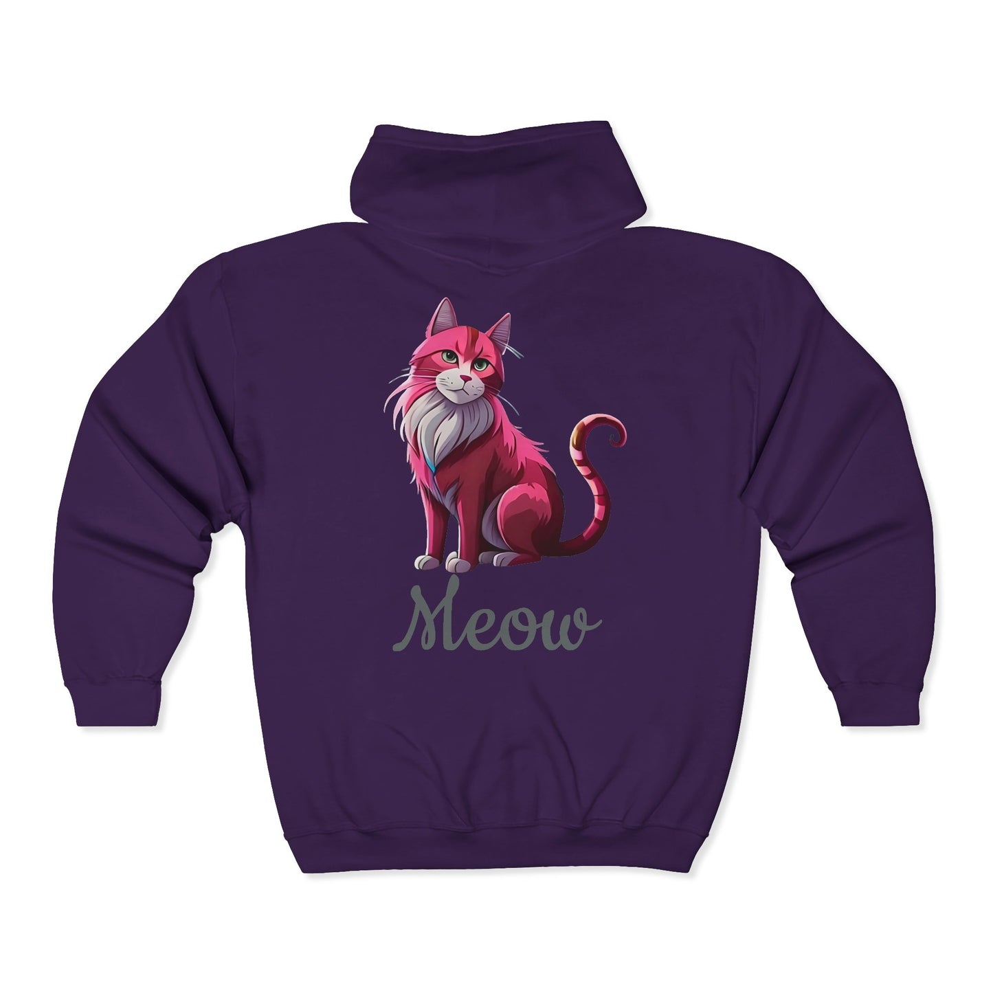 Pink Cat Full Zipper Hoodie