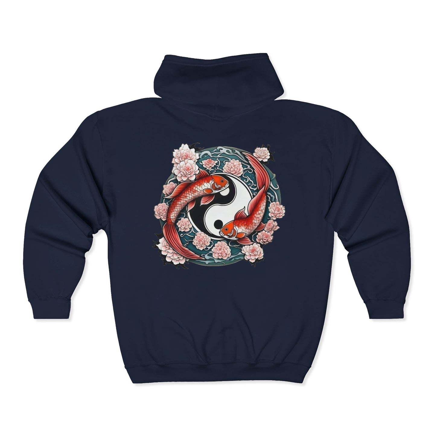 Koi Fish Yin Yang  Full Zipper Hoodie