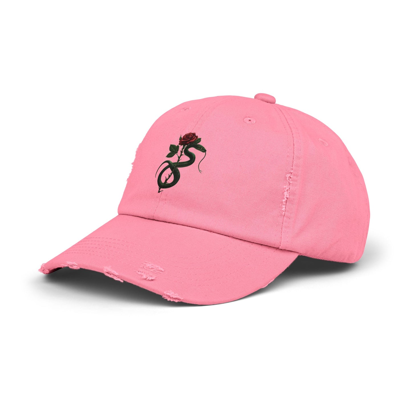 Snake Rose Distressed Cap